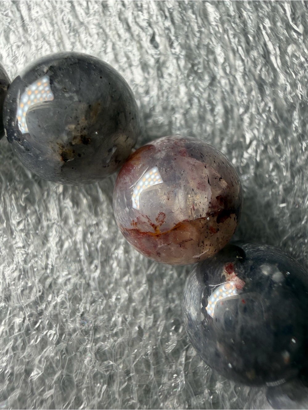 Gorgeous 12MM Pyrite in Auralite 23 Natural Crystal Bracelet